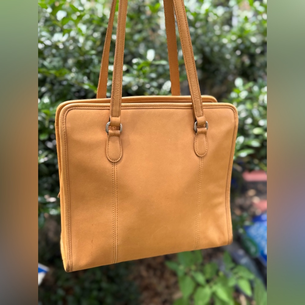 Vintage Coach Compartment Leather Tote Bag